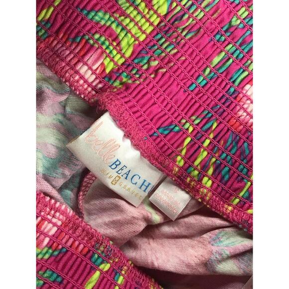 Belle beach Kim gravel wide leg yoga pants small hot pink beach floral new HSN - Picture 3 of 4